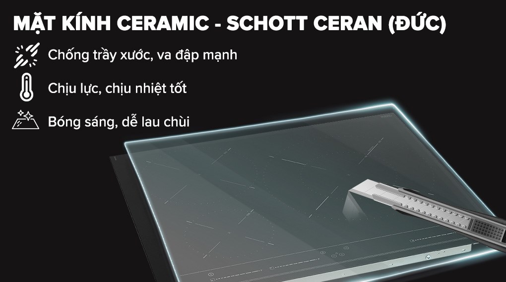 Bếp từ 3 vùng nấu lắp âm Teka IZC 63320 BK MSS