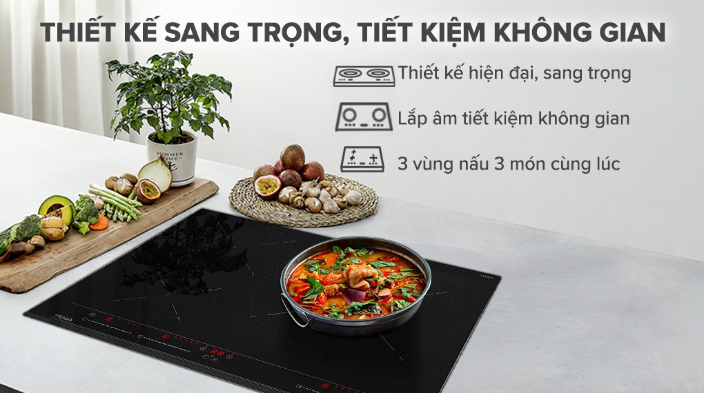 Bếp từ 3 vùng nấu lắp âm Teka IZC 63320 BK MSS