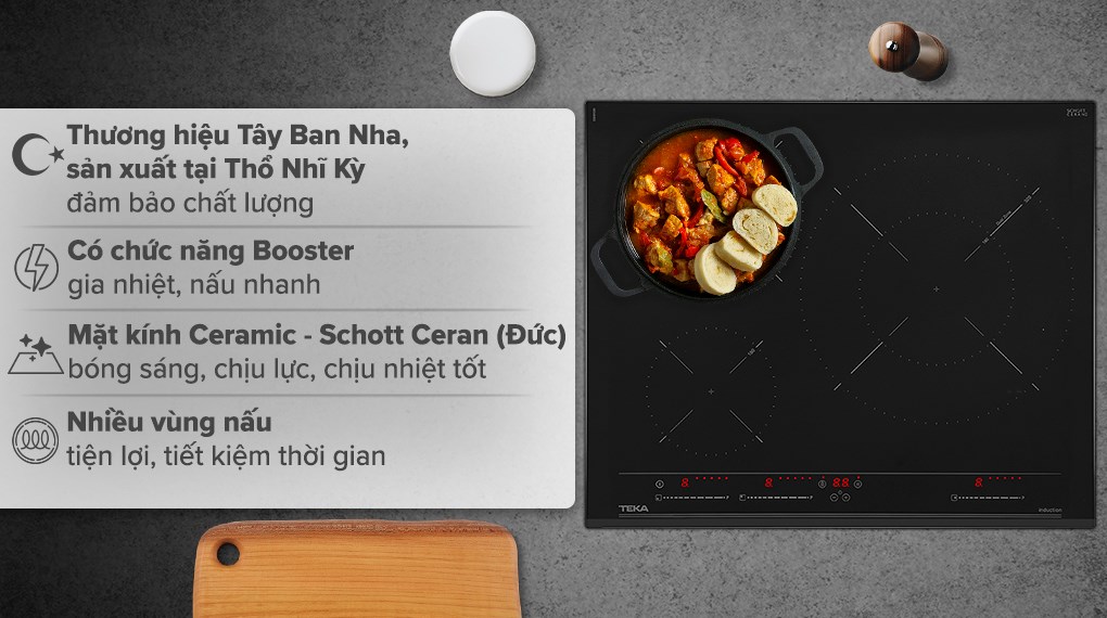 Bếp từ 3 vùng nấu lắp âm Teka IZC 63320 BK MSS