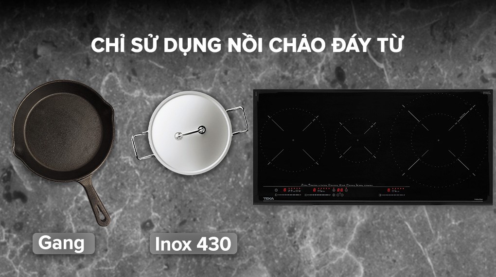 Bếp từ 3 vùng nấu lắp âm Teka IZC 83620 MST BK