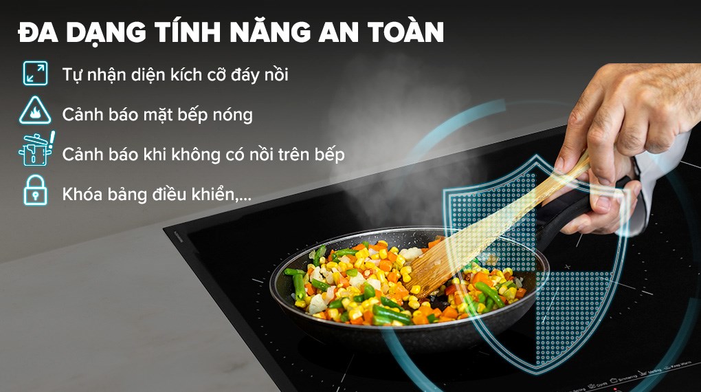 Bếp từ 3 vùng nấu lắp âm Teka IZC 83620 MST BK