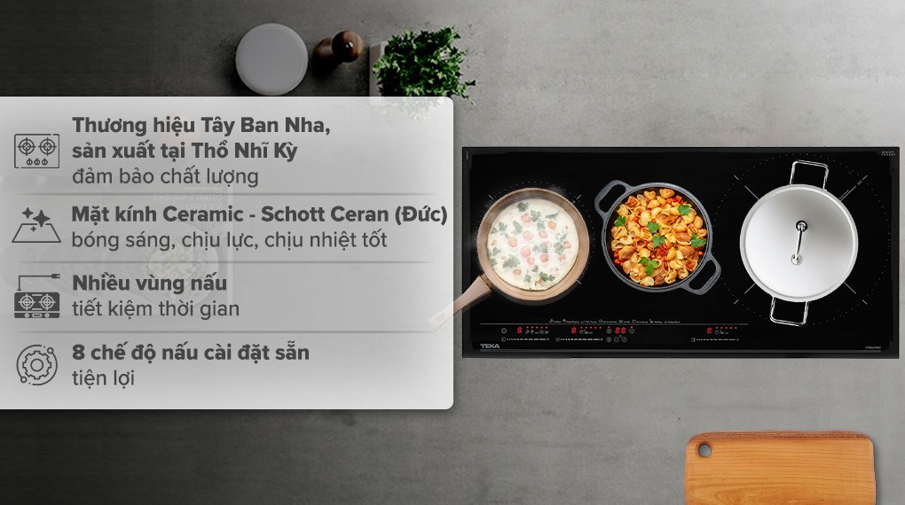 Bếp từ 3 vùng nấu lắp âm Teka IZC 83620 MST BK