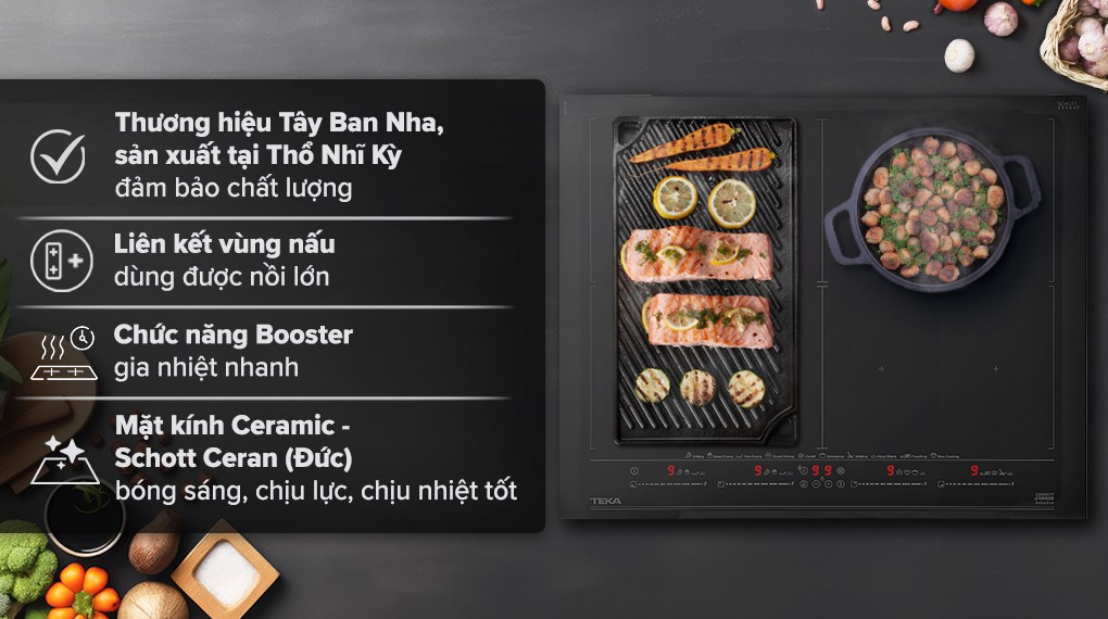 Bếp từ đa vùng nấu lắp âm Teka IZF 68700 MST BK
