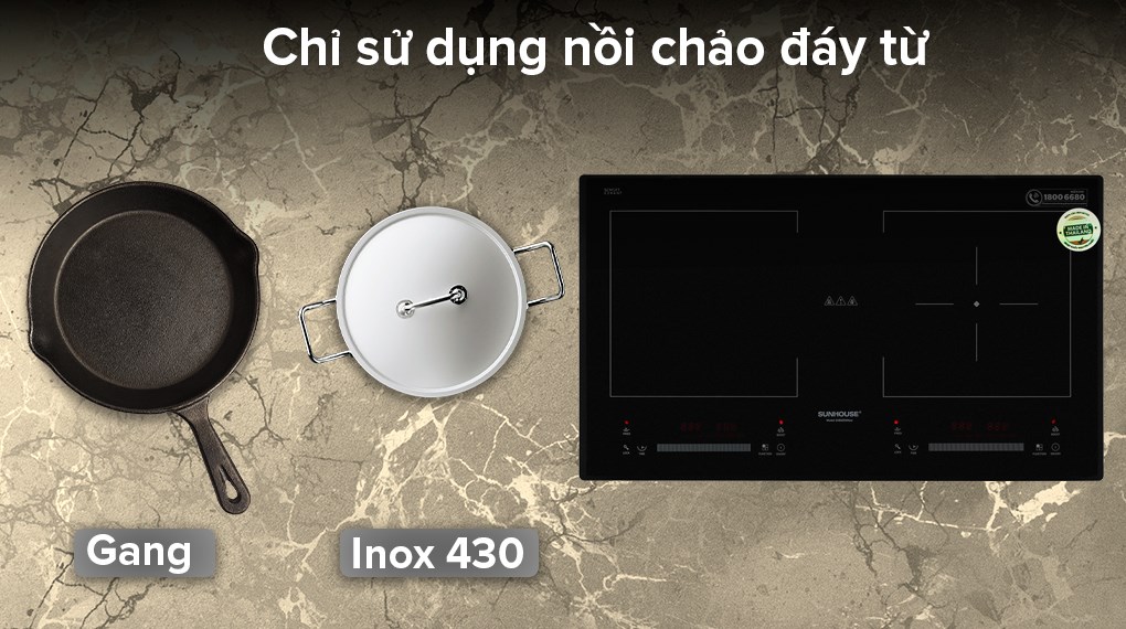 Bếp từ đôi lắp âm Sunhouse SHB9208NEW