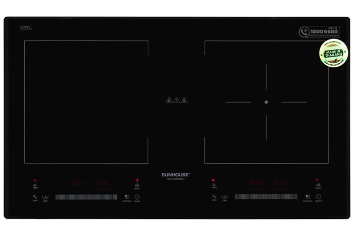 Bếp từ đôi lắp âm Sunhouse SHB9208NEW Màu Đen