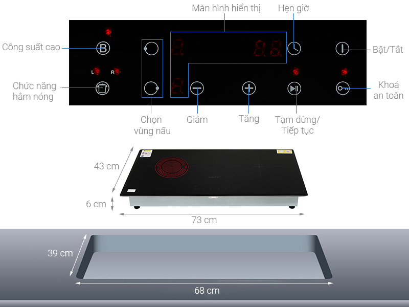 Bếp từ hồng ngoại âm KAFF KF-FL105IC 4400W