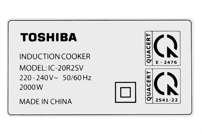 Bếp từ đơn Toshiba IC-20R2SV 2000W Màu Đen