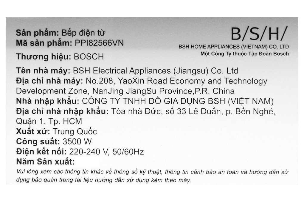 Bếp từ đôi lắp âm Bosch PPI82566VN Màu Đen
