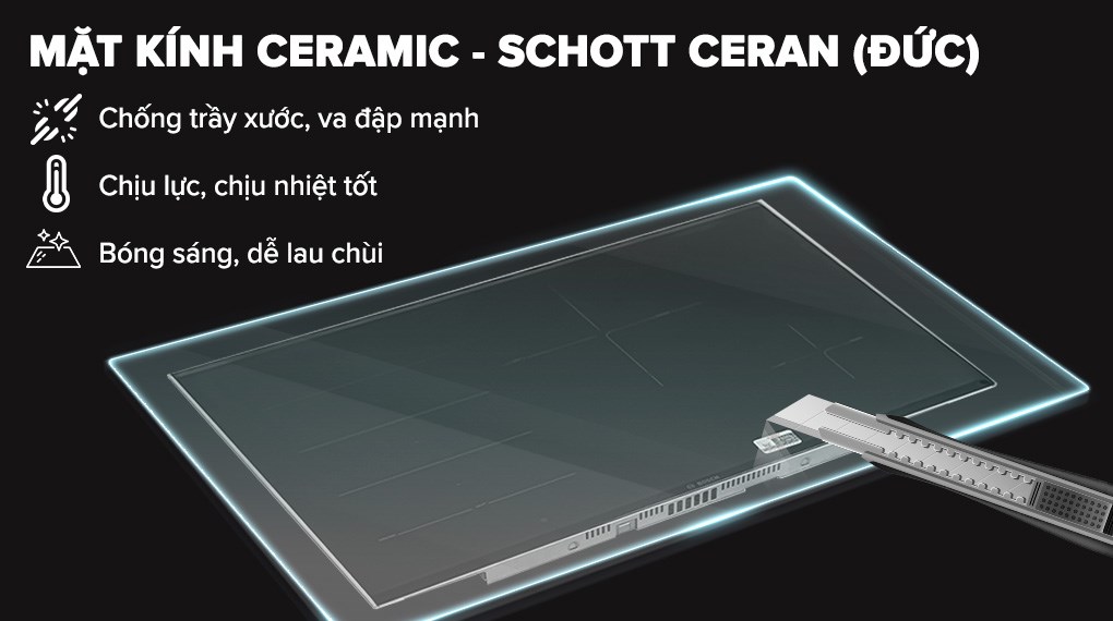 Bếp từ 4 vùng nấu lắp âm Bosch PXE875DC1E