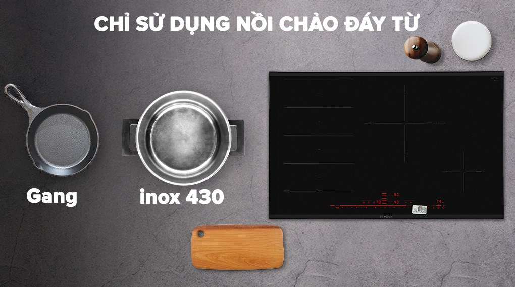 Bếp từ 4 vùng nấu lắp âm Bosch PXE875DC1E