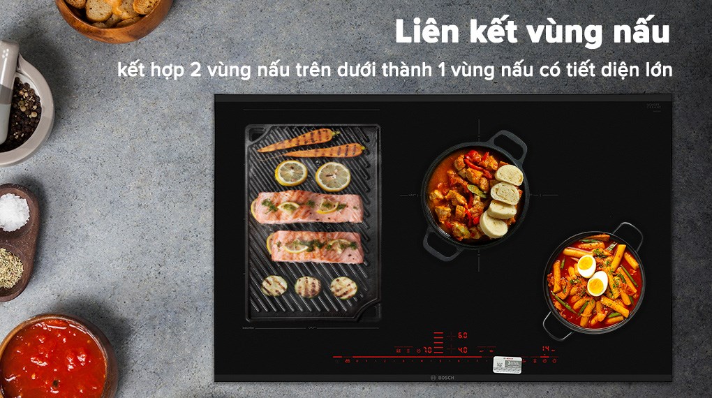 Bếp từ 4 vùng nấu lắp âm Bosch PXE875DC1E