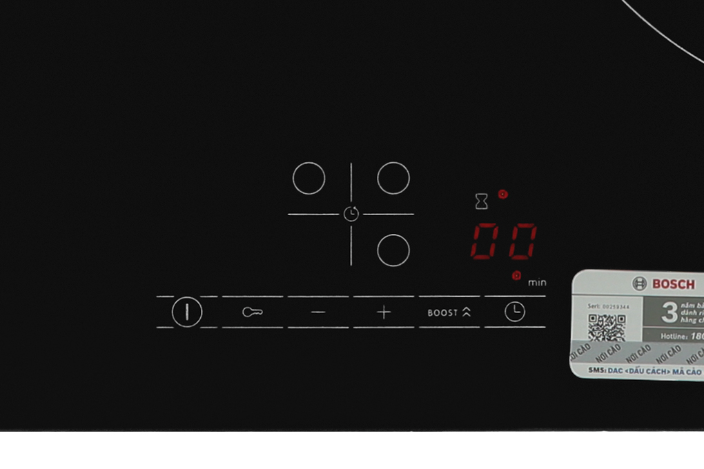 Bếp từ 3 vùng nấu âm Bosch PUJ611BB5E 4600W Màu Đen