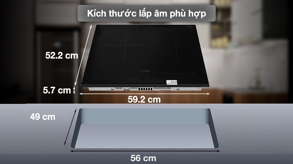 Bếp từ 3 vùng nấu lắp âm Bosch PVJ631FB1E