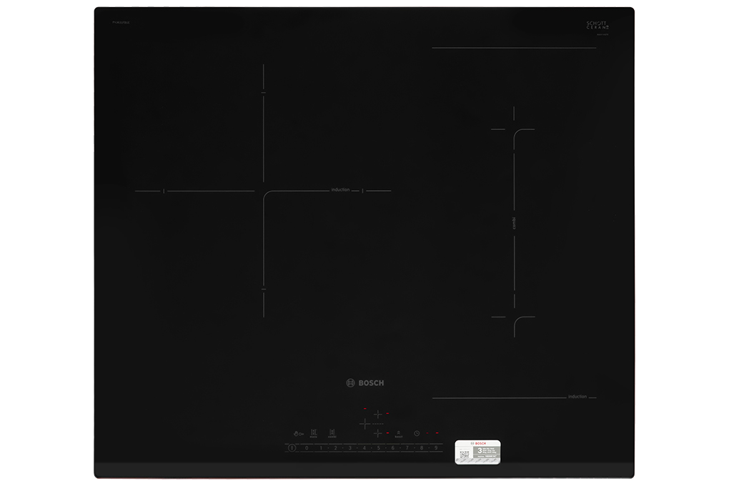 Bếp từ 3 vùng nấu lắp âm Bosch PVJ631FB1E Màu Đen