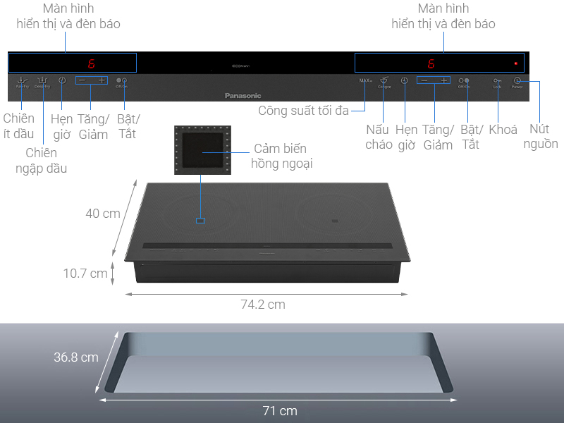 Bếp từ đôi Panasonic KY-C227EHRA