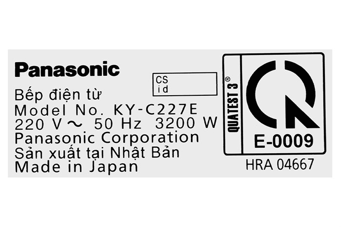 Bếp từ đôi Panasonic KY-C227EHRA Màu Đen - Xám