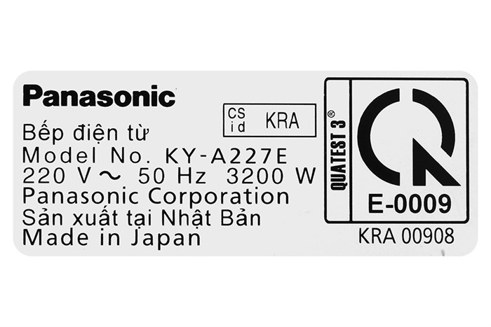 Bếp từ đôi lắp âm Panasonic KY-A227EKRA Màu Đen