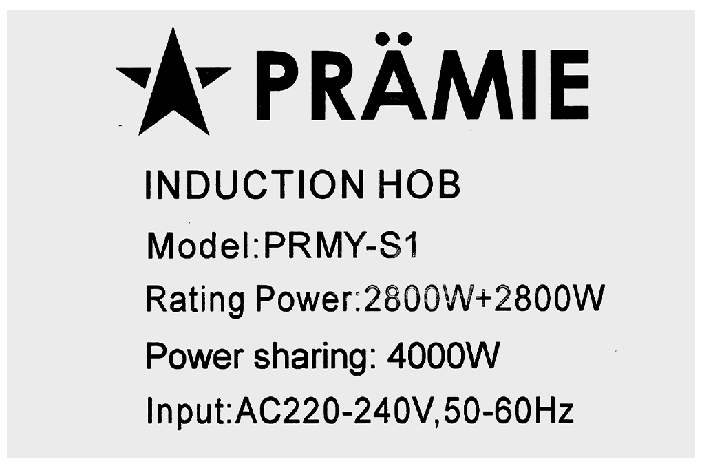 Bếp từ đôi âm Pramie PRMY-S1 4000W Màu Đen