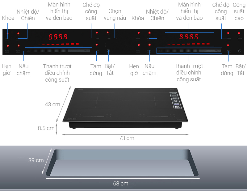 Bếp từ hồng ngoại âm Sunhouse MMB82041-TMD 4400W