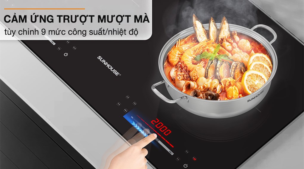 Bếp từ đôi âm Sunhouse SHB82082-VMD 4400W