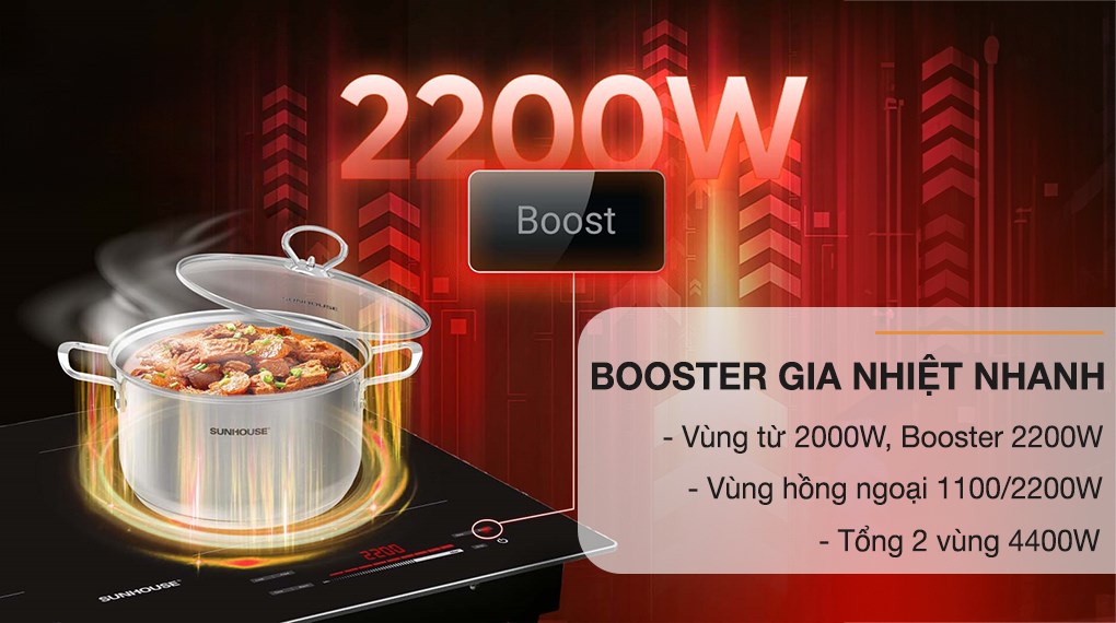 Bếp từ hồng ngoại âm Sunhouse SHB82071-VMD 4400W