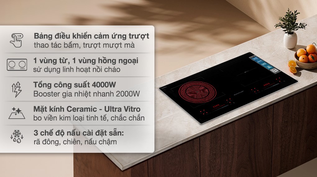 Bếp từ hồng ngoại âm Sunhouse SHB81051-VMD 4000W