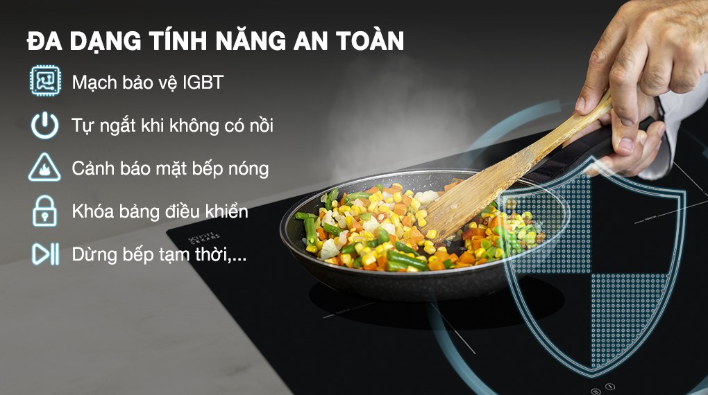 Bếp từ đôi lắp âm Hafele HC-I7325B (533.09.979) sở hữu đa dạng tiện ích, tính năng an toàn