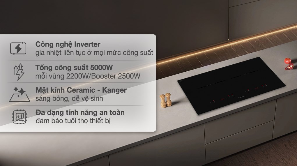 Bếp từ đôi âm Kangaroo KGIC50D1C 5000W
