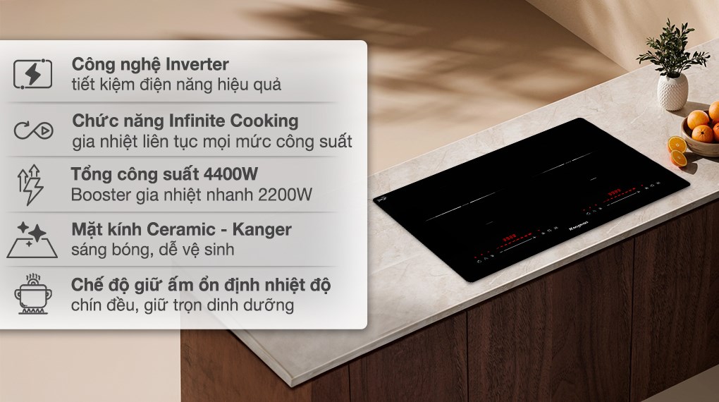 Bếp từ đôi lắp âm Kangaroo KGIC44D1C