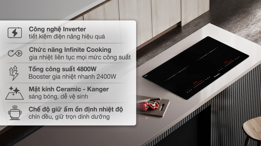 Bếp từ đôi lắp âm Kangaroo KGIC48D1C