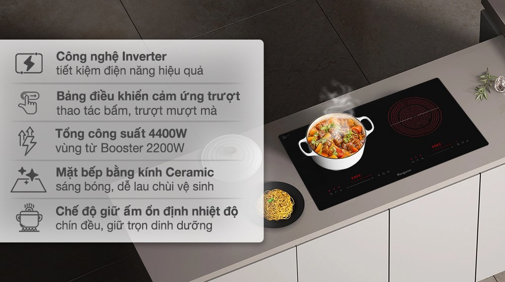 Bếp từ hồng ngoại lắp âm Kangaroo KGIF44D1C