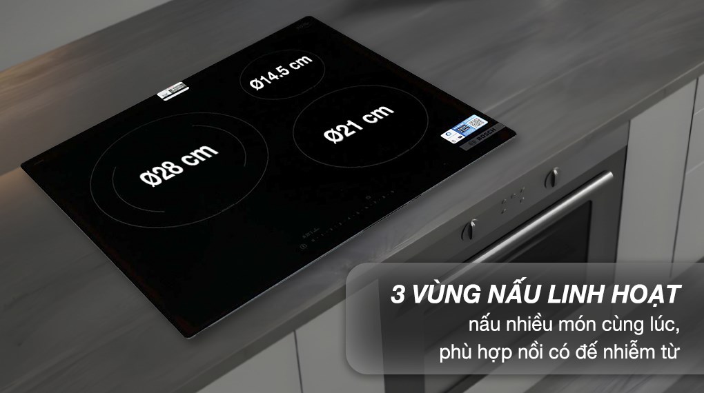 Bếp từ 3 vùng nấu âm Bosch PIJ61RHB1E 7400W