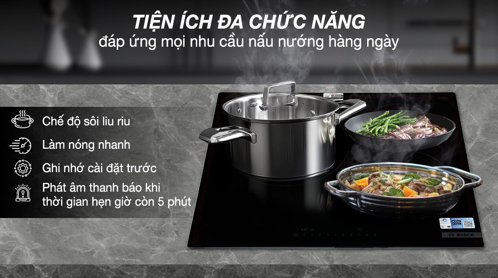 Bếp từ 3 vùng nấu âm Bosch PIJ61RHB1E 7400W