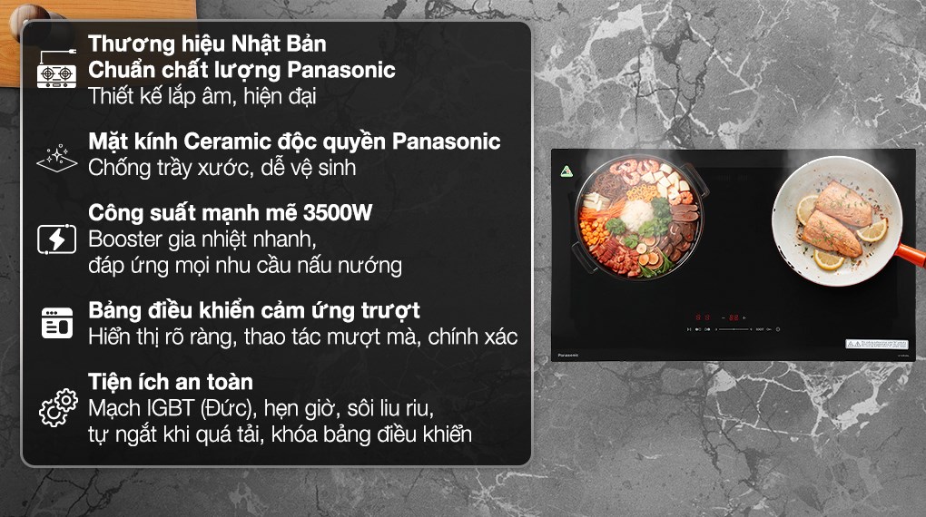 Bếp từ đôi lắp âm Panasonic KY-R72AELYUE