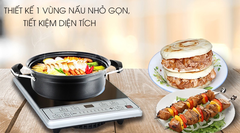 Thiết kế đơn giản, kích thước gọn nhẹ - Bếp từ Midea MI-B2015DE