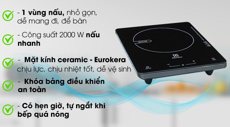Bếp điện từ Electrolux ETD29KC có những tính năng đáng chú ý nào?
