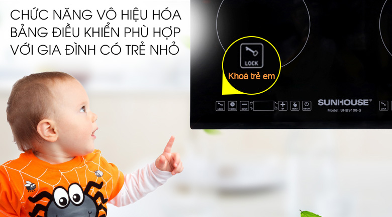 Bếp từ đôi Sunhouse SHB9108-S