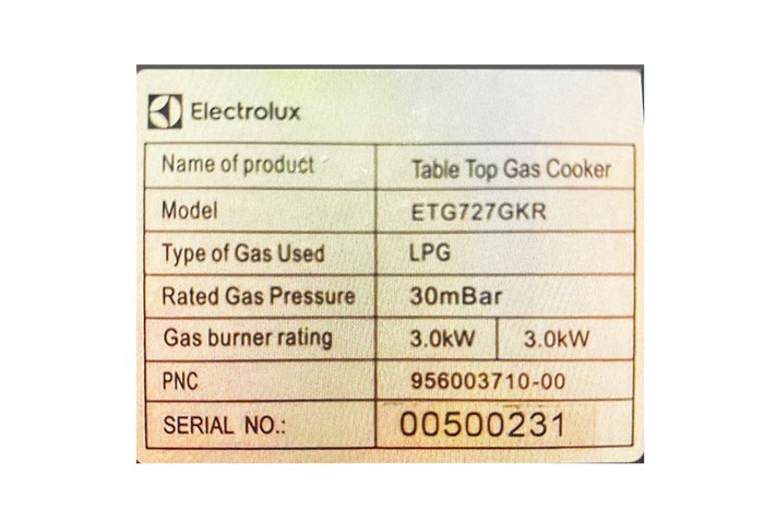 Bếp ga đôi Electrolux ETG727GKR Màu Đen