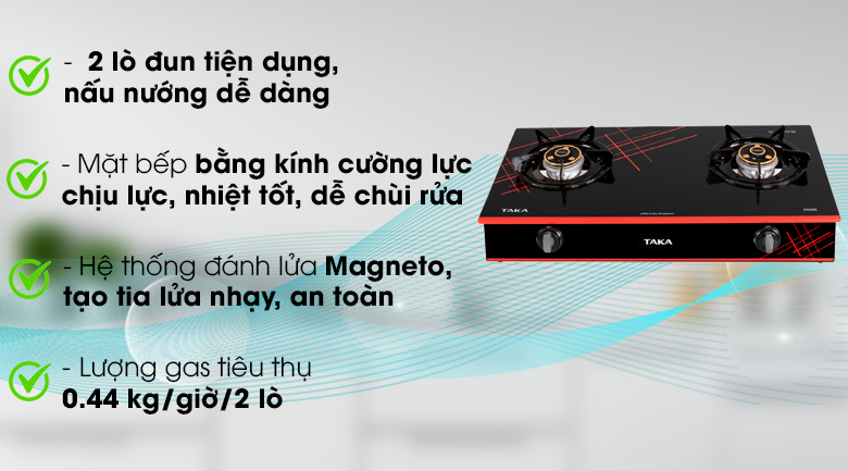 Bếp ga đôi Taka DK68E