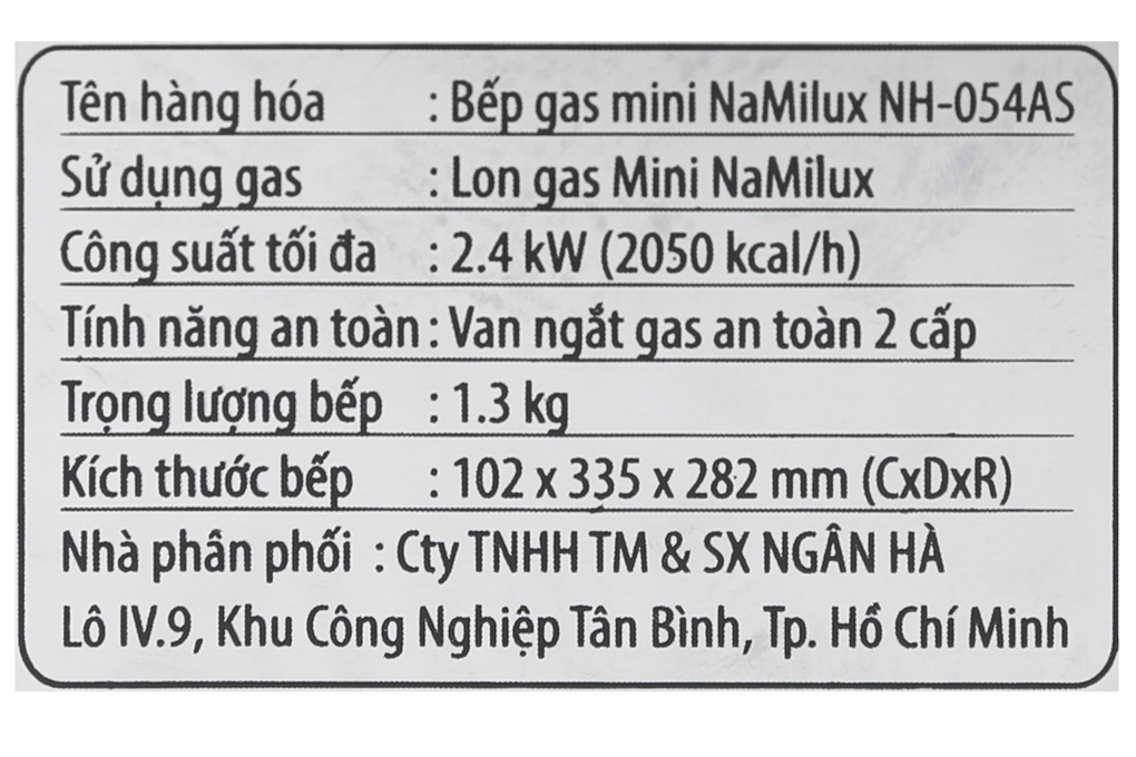 Bếp ga mini Namilux NH-054AS