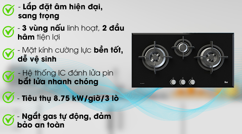 Bếp ga âm Teka GT LUX 86 3G