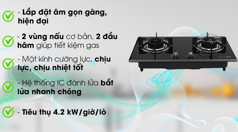 Bếp ga âm Sakura SG-2568GB - 2
