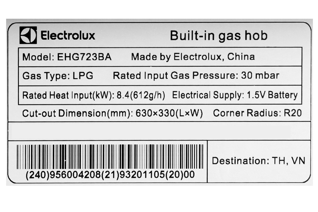 Siêu thị bếp ga âm Electrolux EHG723BA