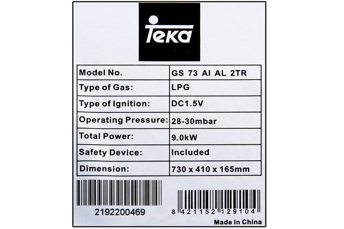 Bếp ga âm TEKA GS 73 AI AL 2TR Màu Đen