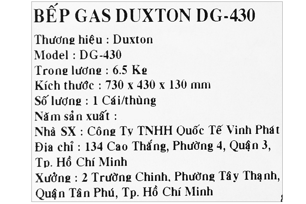 Siêu thị bếp ga đôi Duxton DG-430