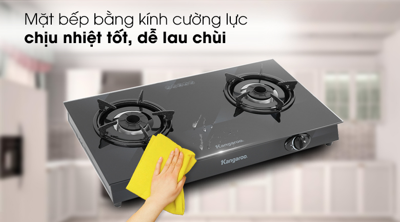 Dễ lau chùi - Bếp ga đôi Kangaroo KG8G1A