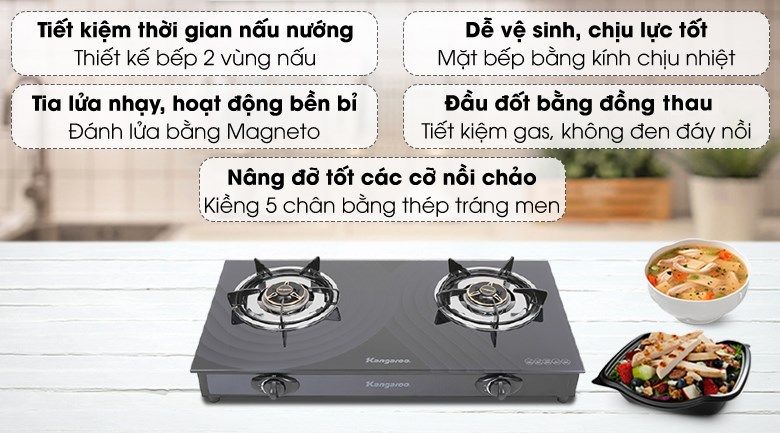 Bếp ga đôi Kangaroo KG519M