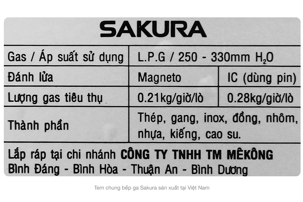 Bếp ga đôi Sakura SA-2181EB Màu Đen - Đỏ