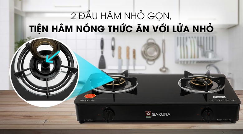 Bếp ga đôi Sakura SA-2375GB