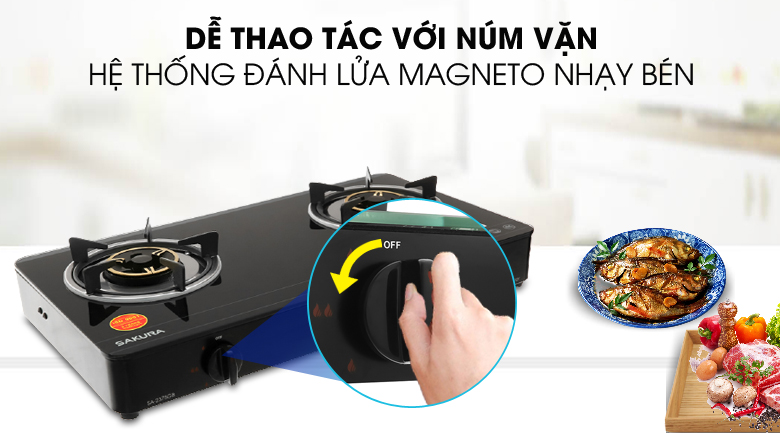 Dùng đơn giản - Bếp ga Sakura SA-2375GB